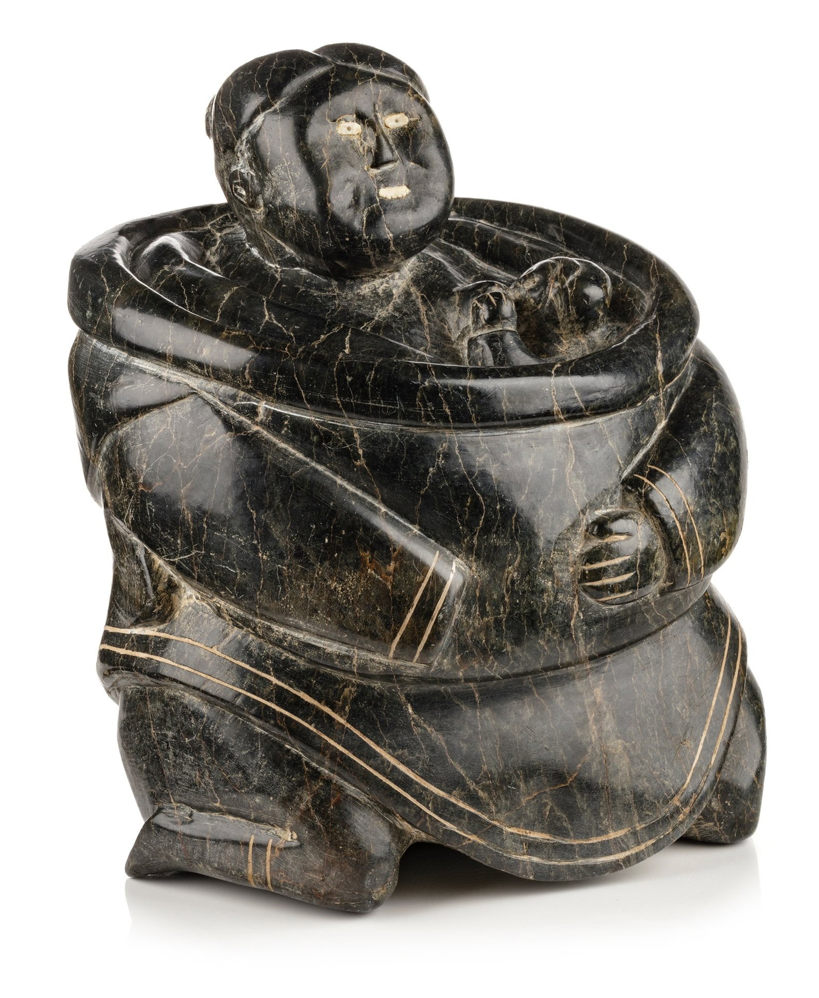 ISA AQIATTUSUK SMILER, INUIT, Woman Nursing a Child, c. 1951-52 (1 of 5)