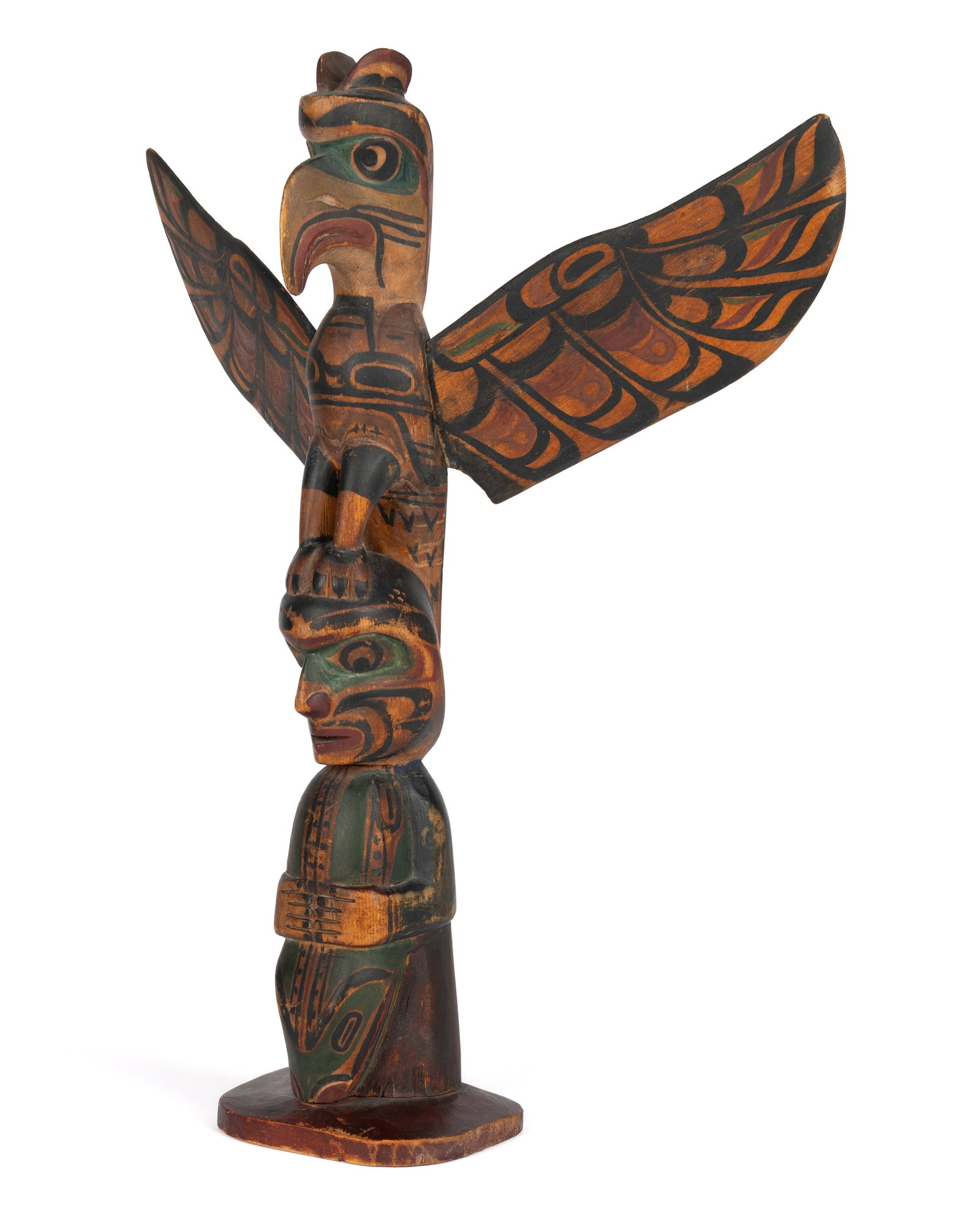 NAKAṔANKAM MUNGO MARTIN & YAKUGLAS CHARLIE JAMES, FIRST NATIONS, Model Totem Pole, first (1 of 6)