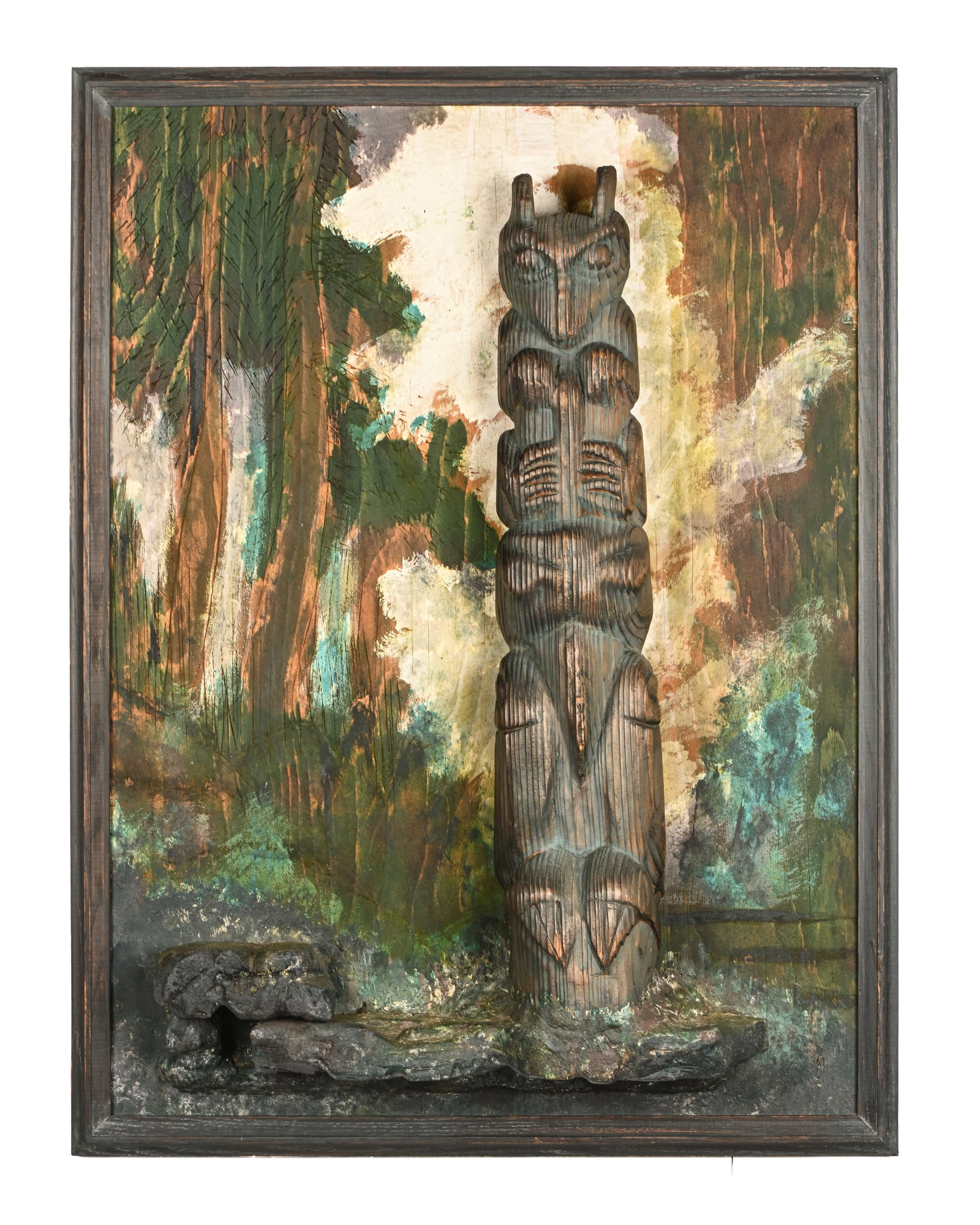 ḴAḴASO’LAS ELLEN NEEL, FIRST NATIONS, Untitled (Totem in a Landscape), c. 1960 (1 of 5)