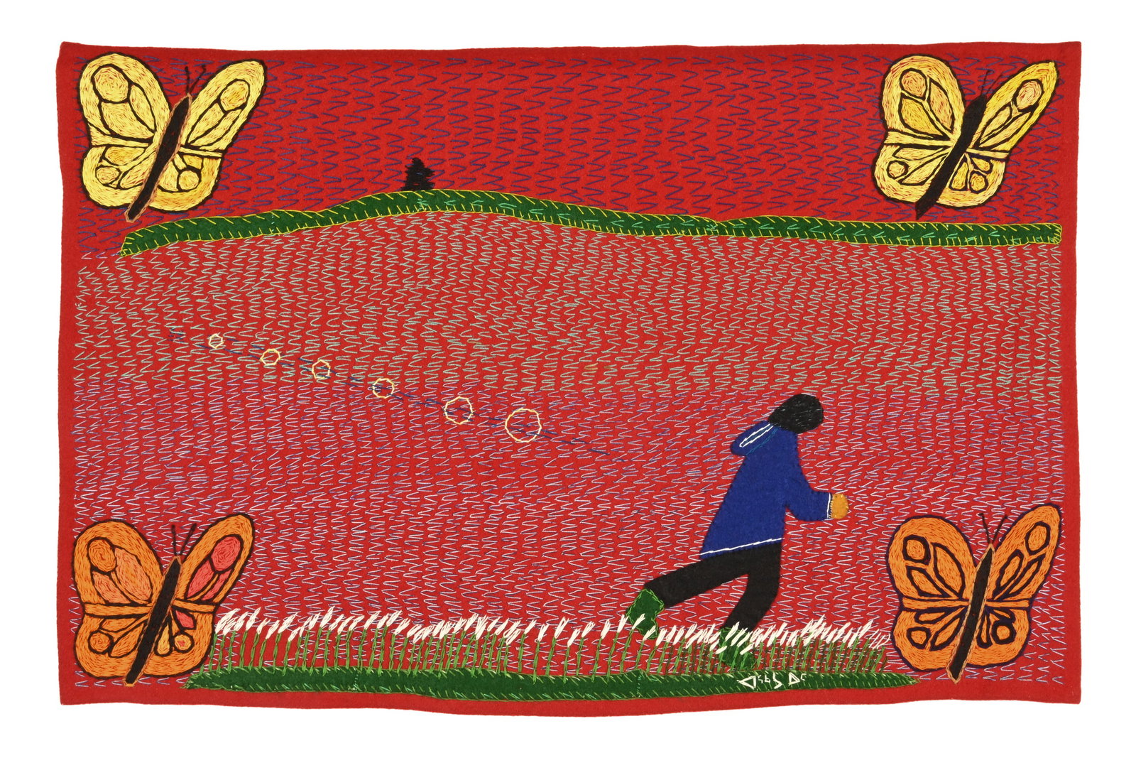 JANET NUNGNIK, INUIT, Boy Skipping Stones on Baker Lake, 2001 (1 of 2)