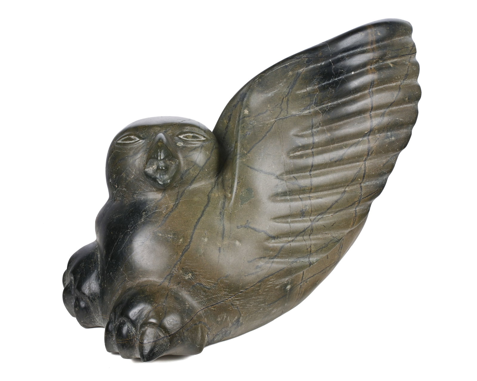 KENOJUAK ASHEVAK, INUIT, Protective Bird, Crying Out with Upraised Wings, c. 1972 (1 of 6)