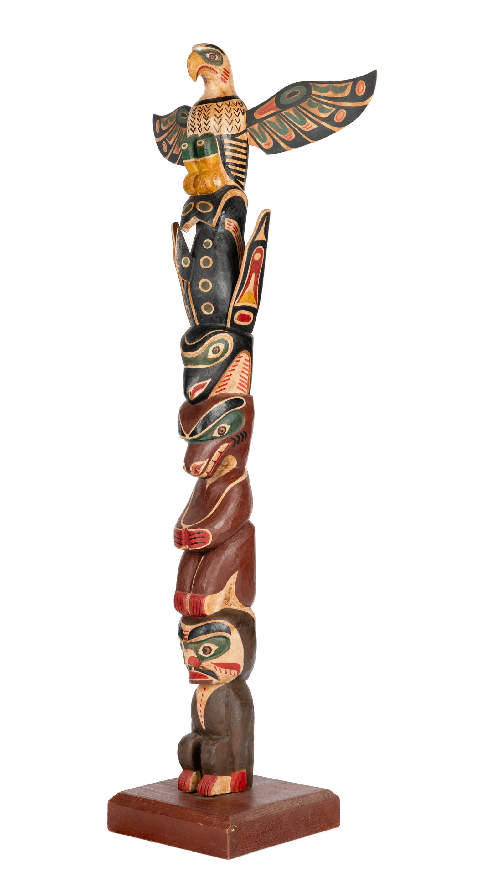 UNIDENTIFIED KWAKWA̱KA̱ʼWAKW ARTIST, Model Totem Pole, c. 1930s-40s (1 of 6)
