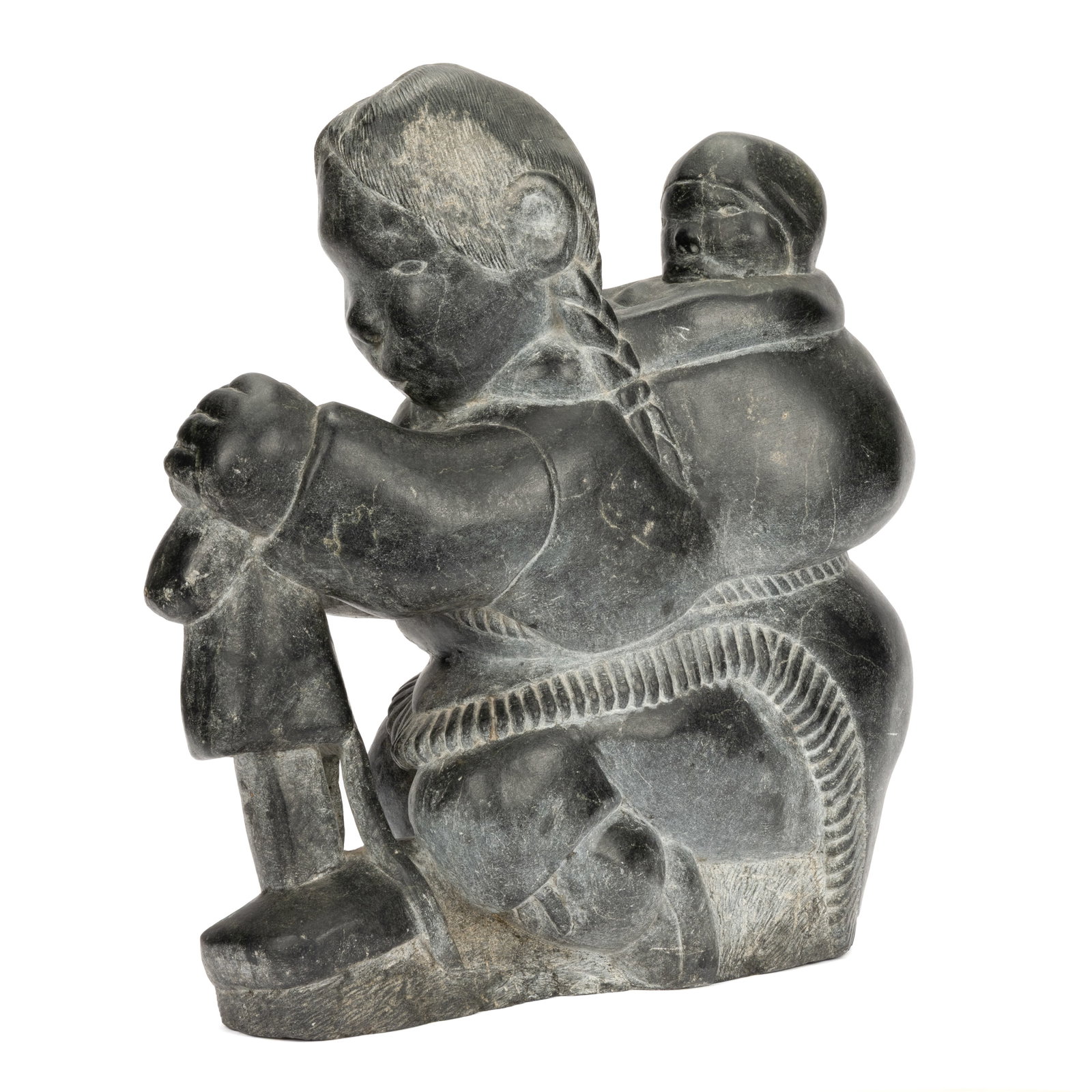 JOHNNY INUKPUK, INUIT, Mother and Child, Mending a Kamik, c. 1965-70 (1 of 7)