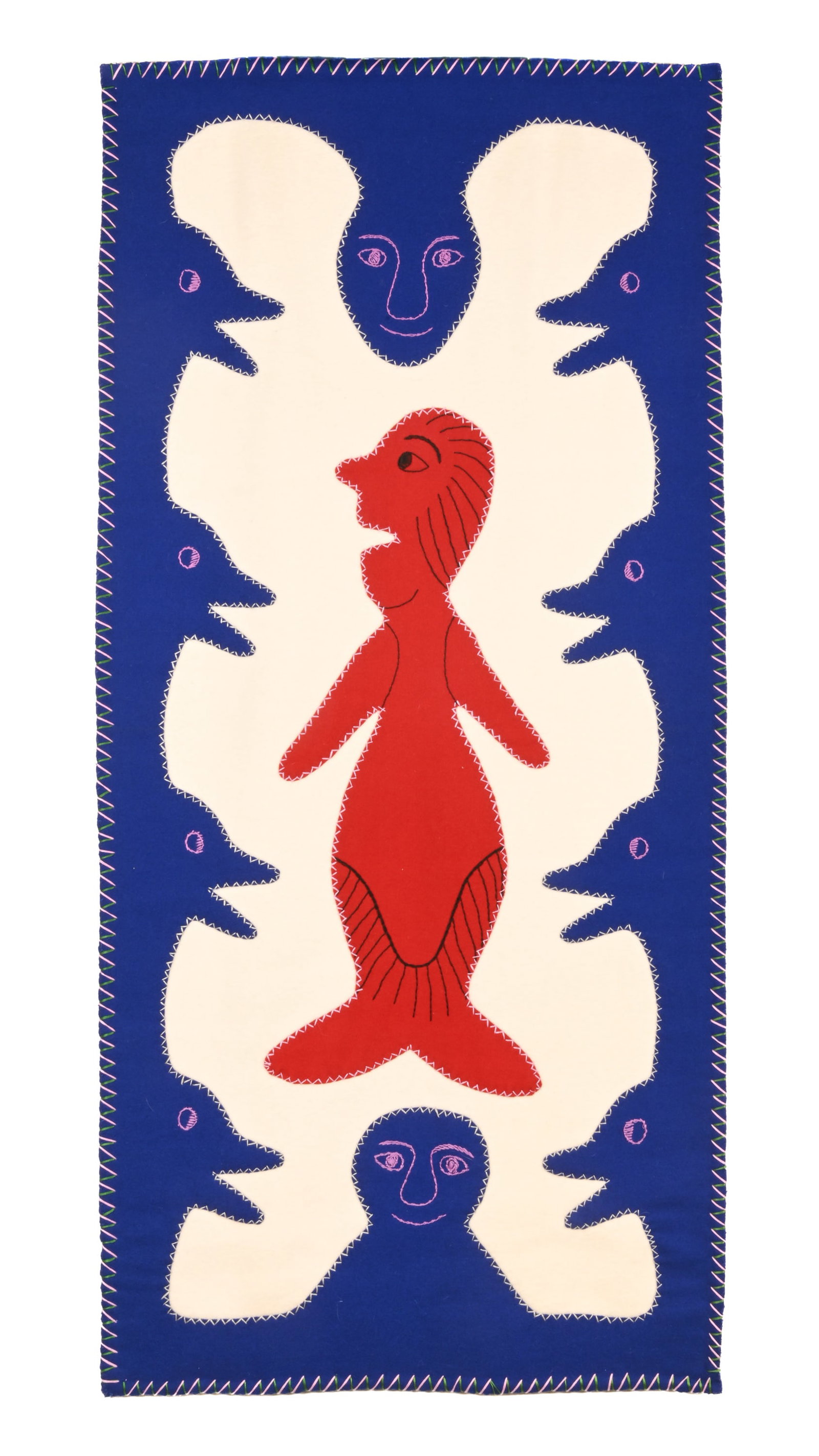 IRENE AVAALAAQIAQ TIKTAALAAQ, INUIT, Untitled Work on Cloth (Seal Shaman Speaking Amongst Inuuk and (1 of 3)