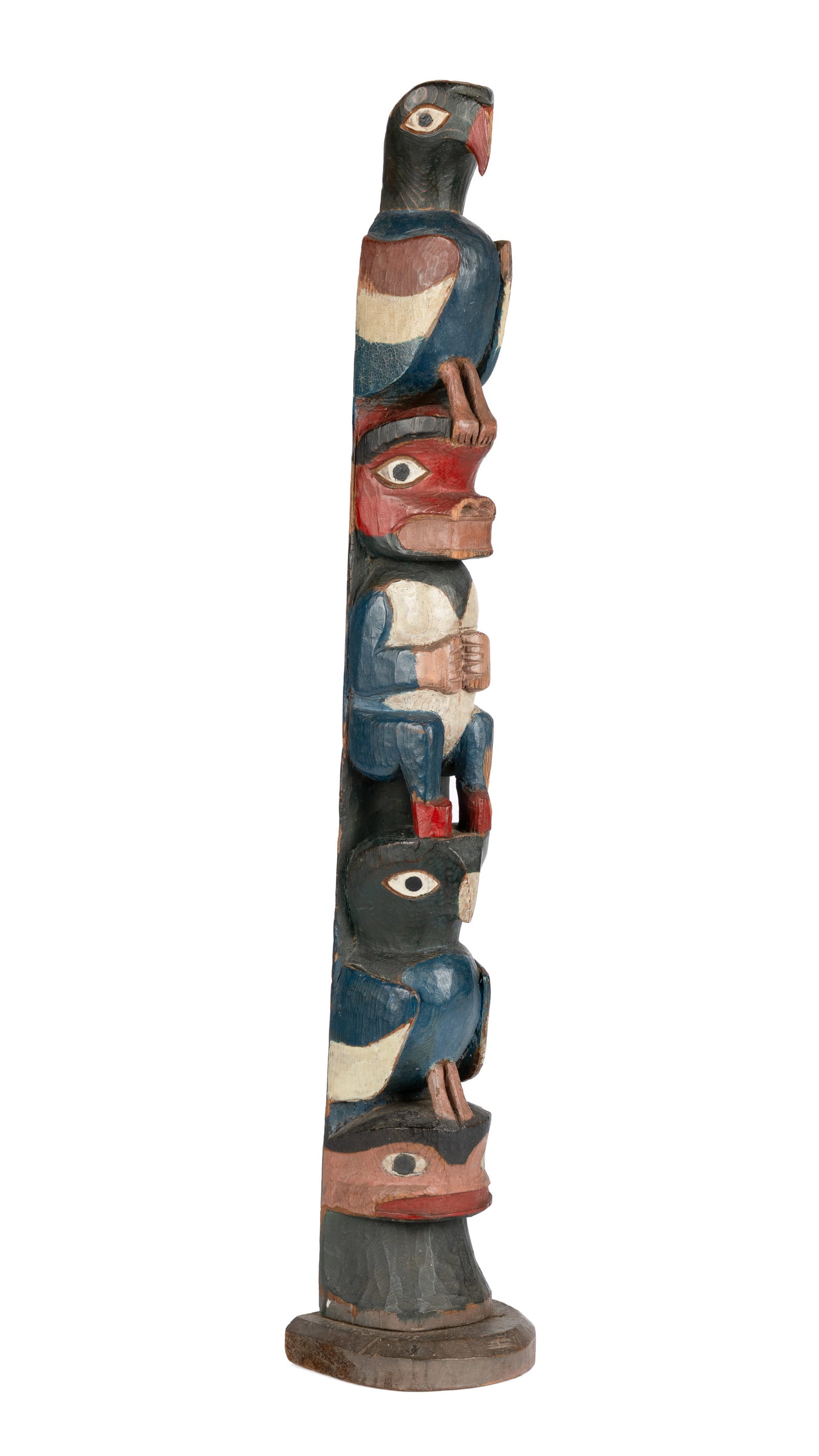 UNIDENTIFIED NUU-CHAH-NULTH ARTIST, Model Totem Pole, c. 1900-1910 (1 of 5)