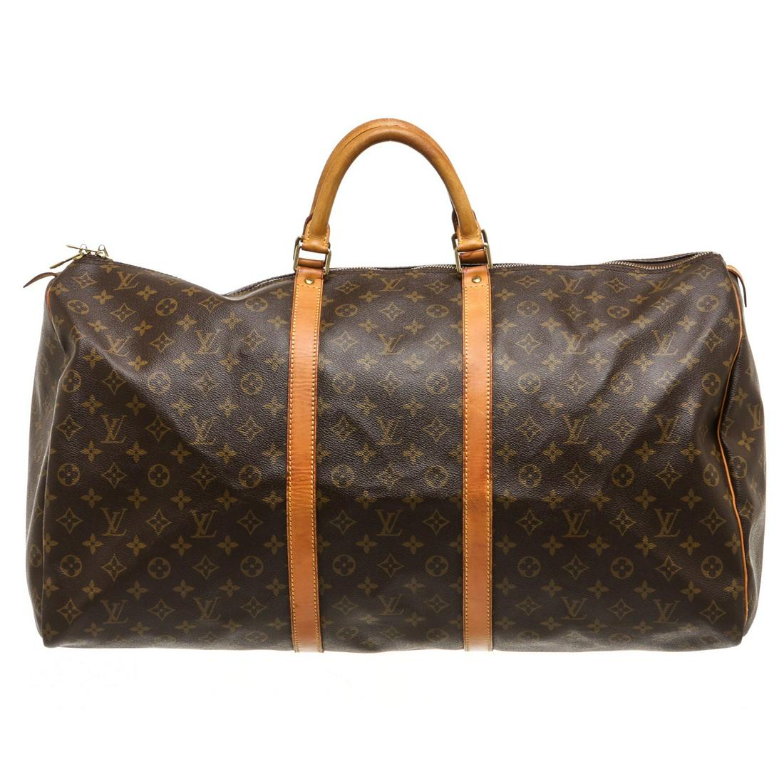 Louis Vuitton Monogram Canvas Leather Keepall 60 Duffle (1 of 7)