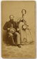 Civil War CDV Officer and Wife, Straw Hats