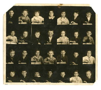 Early 20th Century Class Photo- Girl isn't Pleased!: Charming image suitable for display. Condition as show. [Antique photography, Snapshot, Stereotype, Daguerreotype, Ambrotype, Tintype, Carte-de-Visite, CDV, Cabinet Card, Albumen]