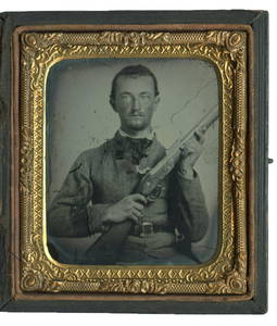 Ambrotype of an Armed Confederate Soldier