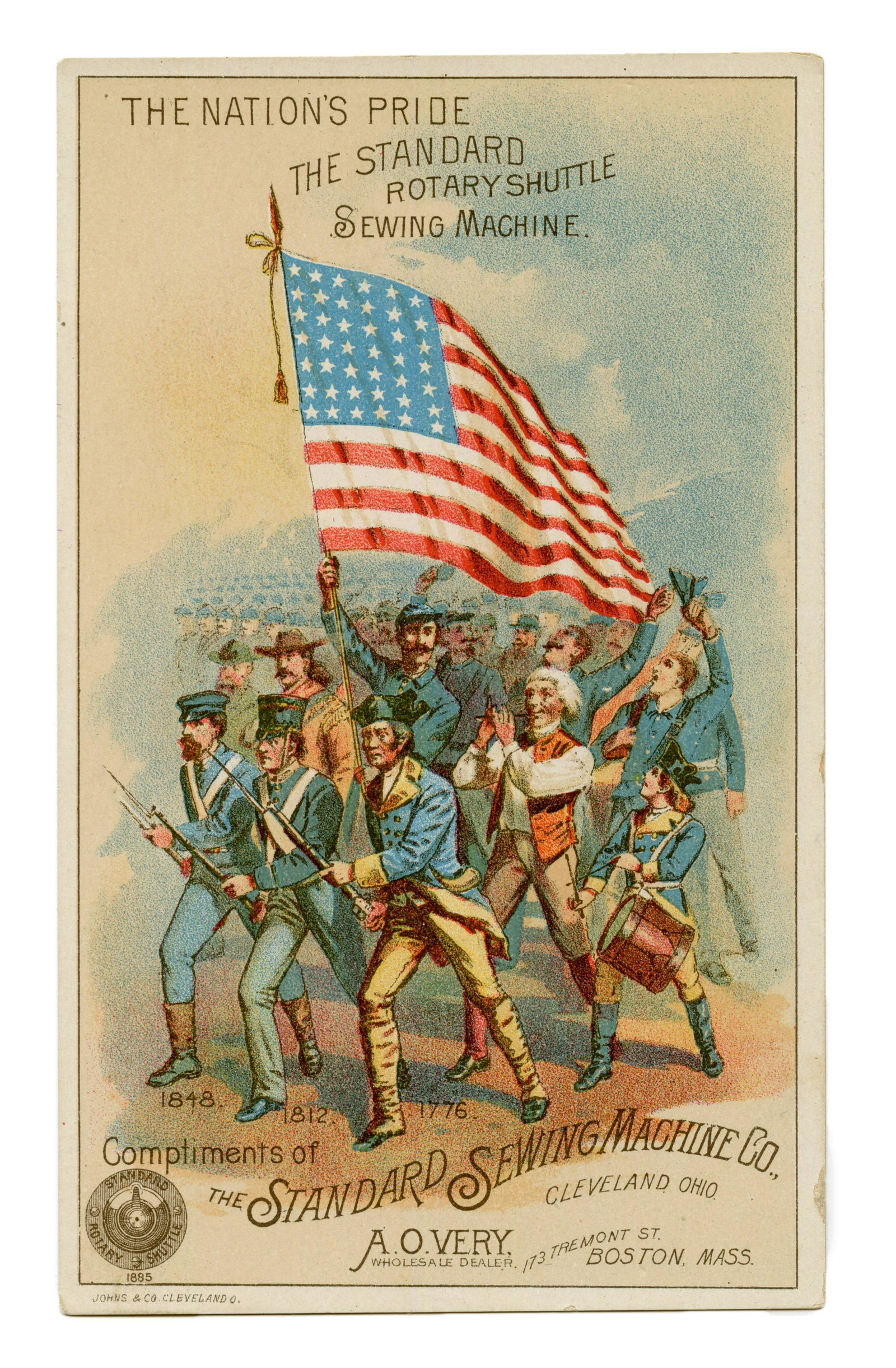 Hand-Colored Patriotic Victorian Trade Card (1 of 1)
