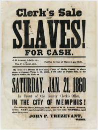 Historic Slave Sale Broadside