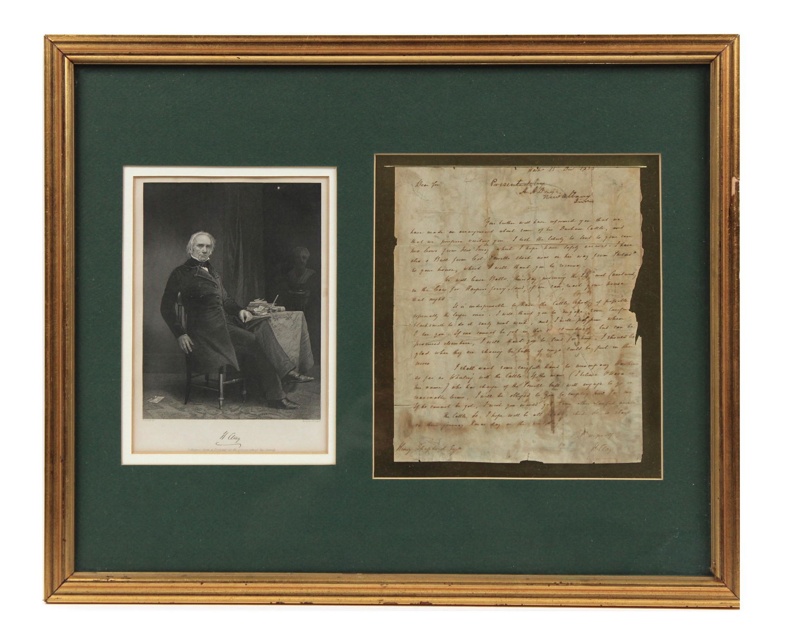 1833 Henry Clay Signed Letter & Engraving (1 of 2)