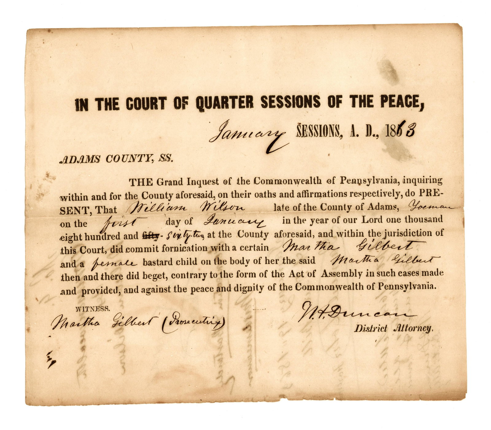 Charged w/ Fornication  (1 of 1)