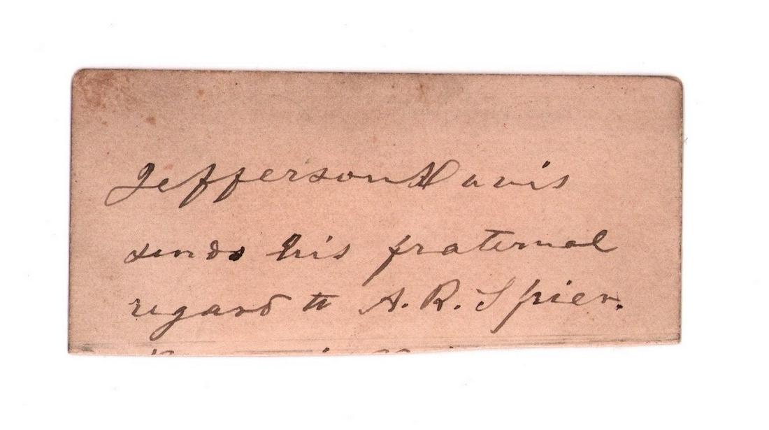 [Civil War, Confederate] Jefferson Davis Signature  (1 of 1)