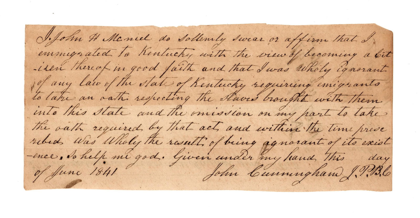 [Slavery & Aboltion] Importation of Slaves to Kentucky (1 of 2)