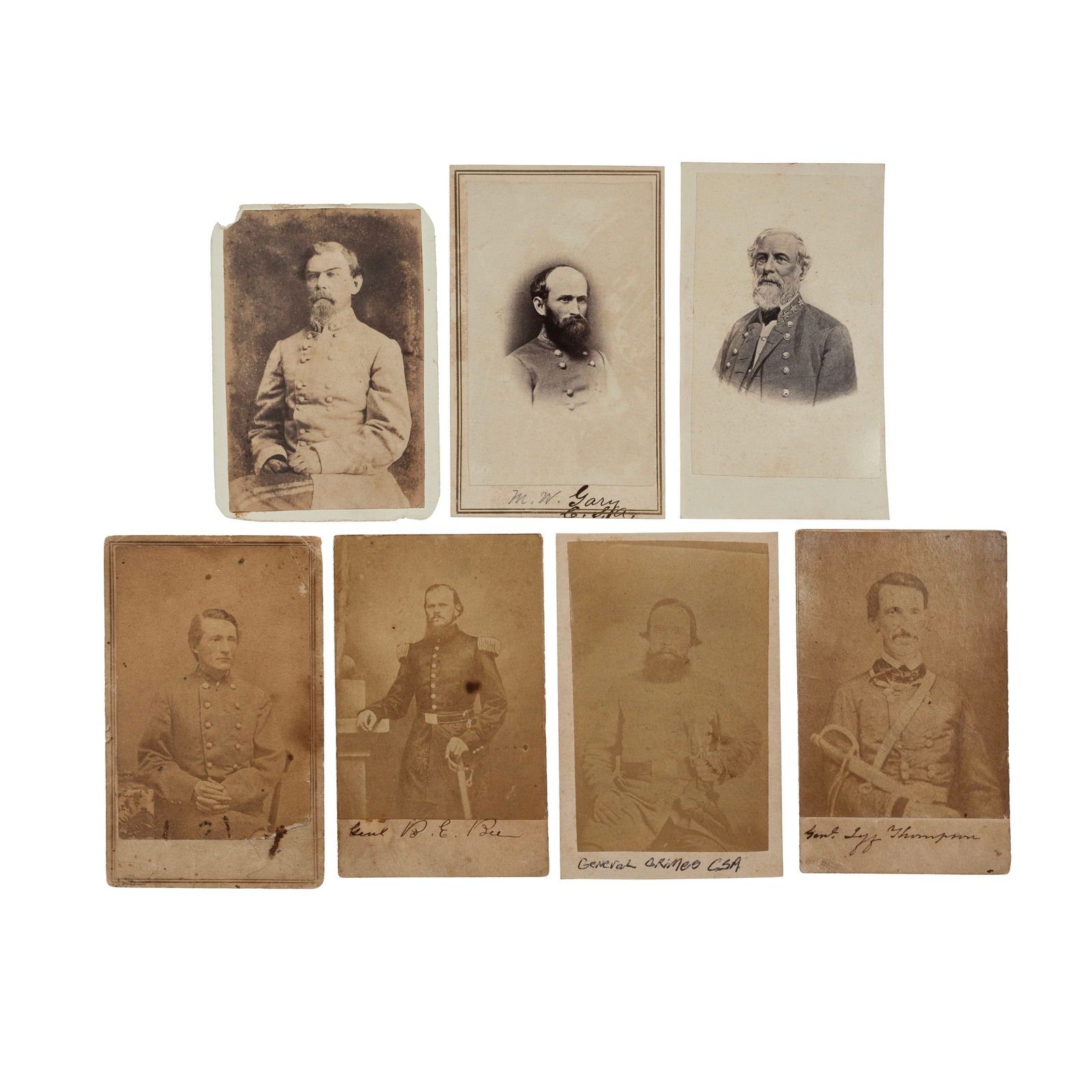 [civil War]. Rare Mosby View With 6 Cdvs Of Confederate Generals Auction