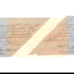 Henry Knox Signed Rev. War Soldier's Service Document: Document signed by Major General Henry Knox and Captain Thomas Patten, for Stephen Savage. West Point, [New York], 6 June 1783. 1 page, ## x ## in. WITH Partly printed pay receipt completed in