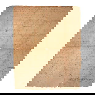 1779 Massachusetts Muster Roll, Capt. Lemuel Clap's Regt.: A Muster Roll of Capt. Leml. Clap's Company in Major Nathl. Heath's Detachment... manuscript document. Dorchester, Massachusetts, 3 July 1779. Approx. 13 1/8 x 16 3/4 in. Undersigned by Andrew Brown