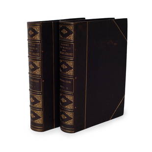 Gen. Sherman's Book on Gen. Grant’s World Tour: John Russell Young (1840-1899). Around the World with General Grant. New York : Subscription Book Department, The American News Company, 1879. 2 volumes, 8vo. Deluxe 3/4 morocco binding with gilt spin