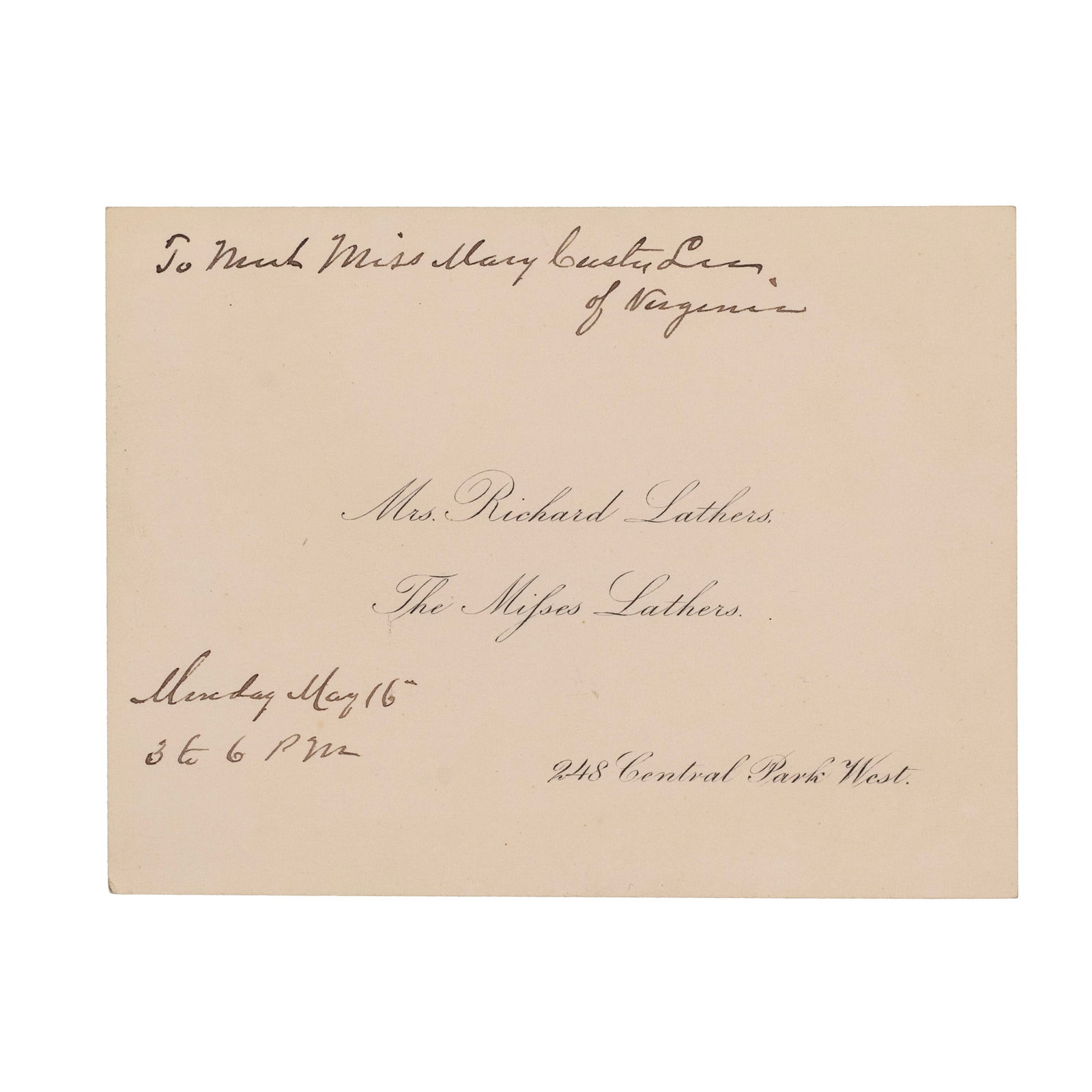 Mary Custis Lee Calling Card (1 of 2)