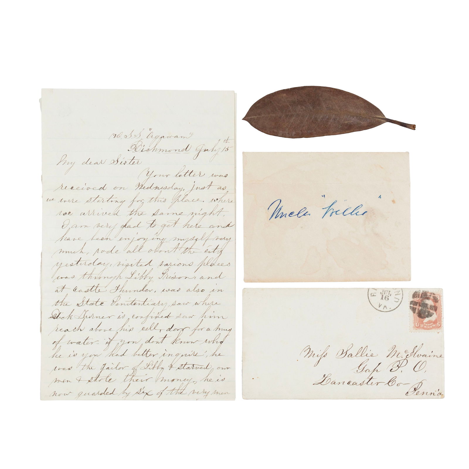 Confederate "White House" Relic & Interesting Letter (1 of 3)