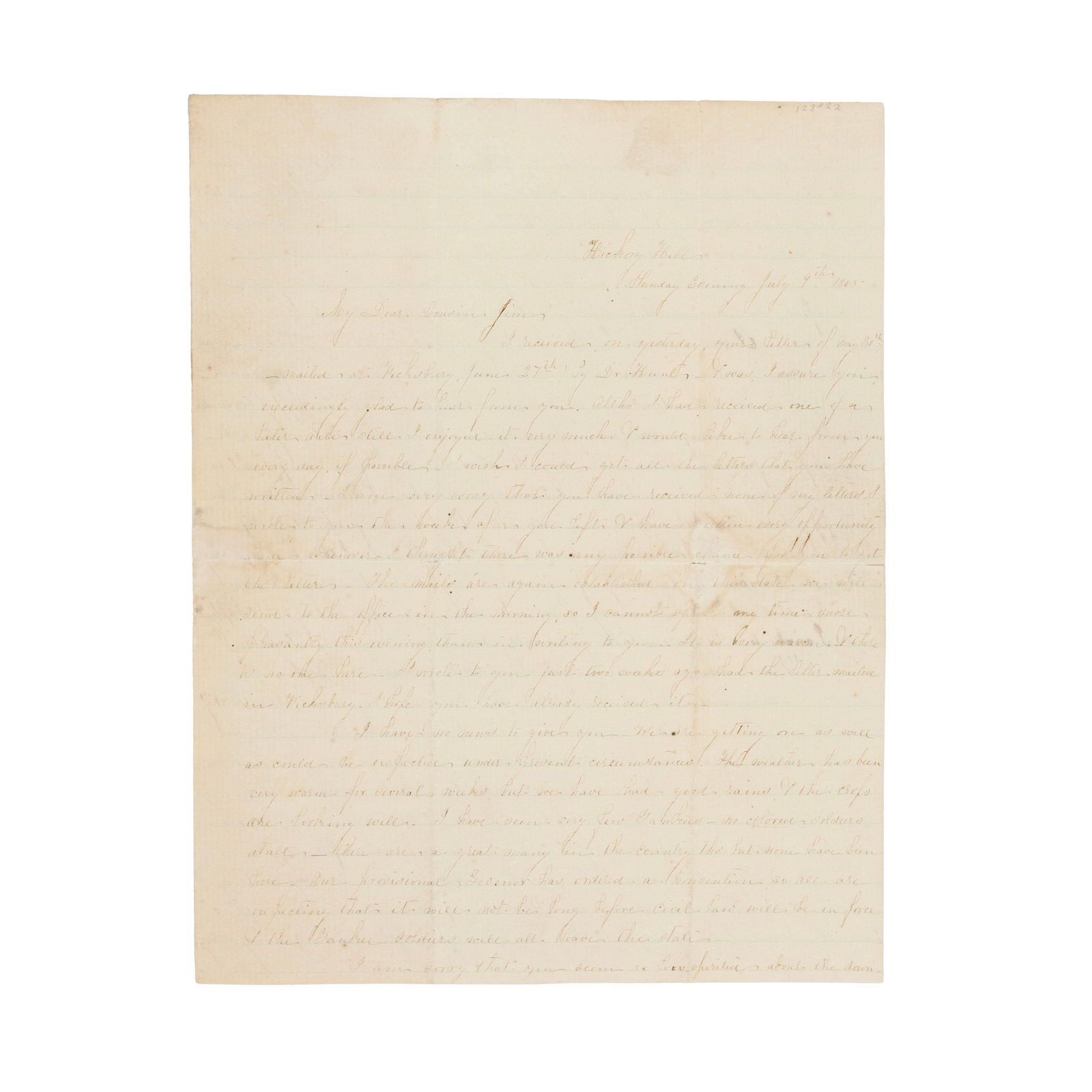 (1865) Distress re: Fall of the Confederacy (1 of 2)