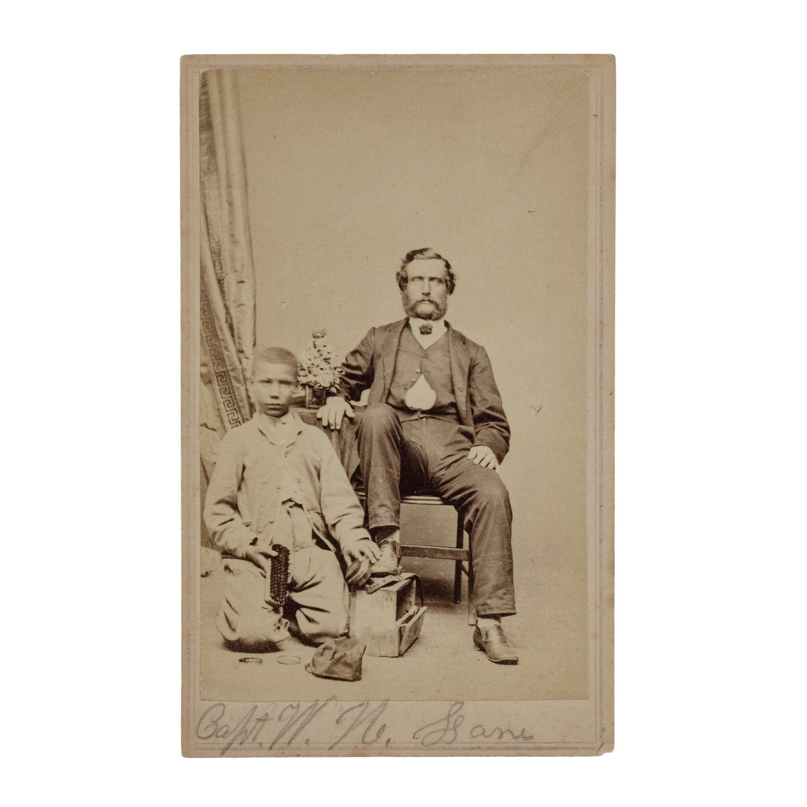 Black Shoeshine with Customer, CDV (1 of 2)