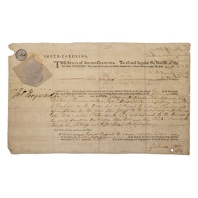 [FOUNDING FATHERS] Thomas Heyward Signed Document, 1788