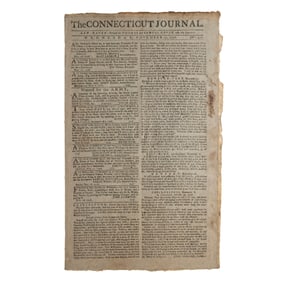 [REVOLUTIONARY WAR] 1776 Connecticut Journal w/ War Reporting