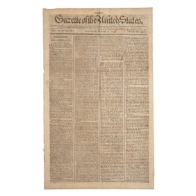 [WASHINGTON] Washington's 2nd Inaugural Address, 1793 Gazette of the United States