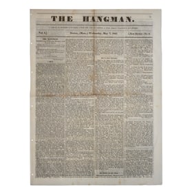 [DEATH PENALTY] 1845 Anti-Death Penalty Newspaper "The Hangman"