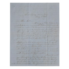 [NATIVE AMERICANS] 1858 Ft. Ripley, Minnesota Letter