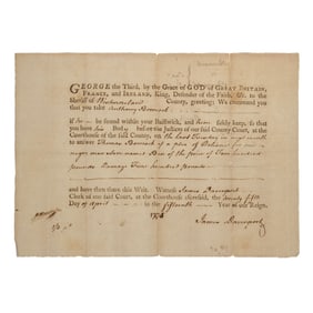 [SLAVERY] 1775 Virginia Slave Document, Bowcock Family