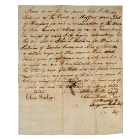 [SLAVERY] 1823 VA to KY Slave Bill of Sale
