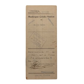[SLAVERY] Creek Freedmen Land Deed