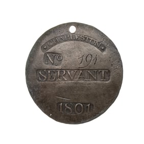 [SLAVE BADGE] 1801 Charleston "Servant" Slave Hire Badge
