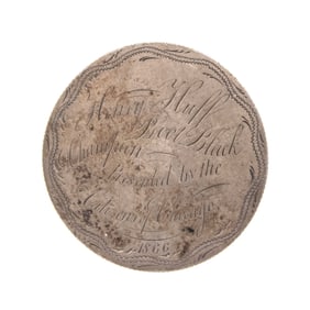 [CHILD LABOR] 1866 Chicago Boot Black Competition Silver Badge