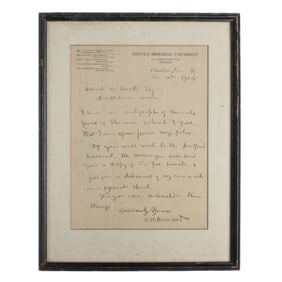 [RECONSTRUCTION] Gen. O. O. Howard ALS on Lincoln Memorial Univ. Letterhead