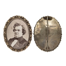 [POLITICS] Steven A. Douglas Albumen Photograph Brooch