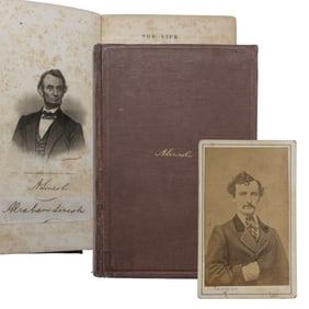 [LINCOLN] Lincoln Signature w/ Biography & John Wilkes Booth CDV