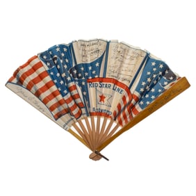 [EPHEMERA] Red Star Line Inscribed Folding Fan