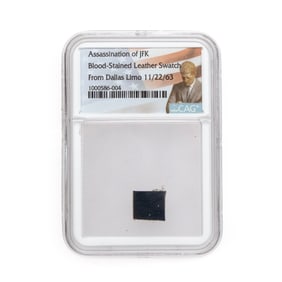 [PRESIDENTS] JFK Assassination Blood-Stained Limo Leather Swatch