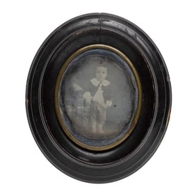 [DAGUERREOTYPE] Little Boy w/ American Flag