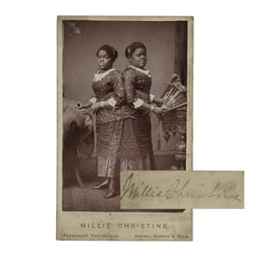 [AFRICAN AMERICANA] Millie-Christine Signed Portrait