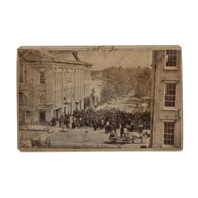 [CIVIL WAR] 1863 Draft in Utica Outdoor CDV