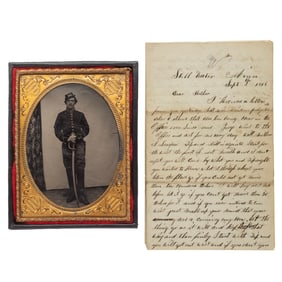 [CIVIL WAR] Half Plate Snowden Tintype and Letters
