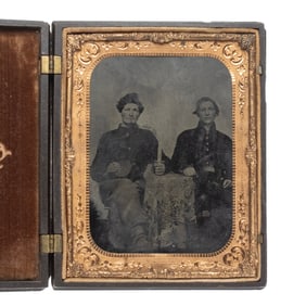 [CIVIL WAR] Half Plate Tintype of Two Soldiers