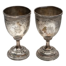 [CIVIL WAR] Captured Silver Goblets, Virginia Governor's Son 