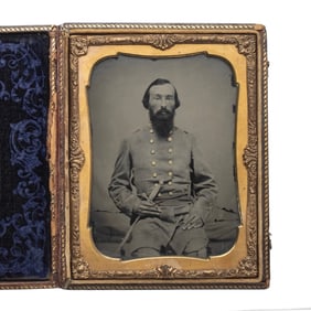 [CIVIL WAR] Half Plate Ambrotype of Confederate Captain