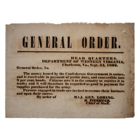 [CIVIL WAR] Confederate Currency Broadside